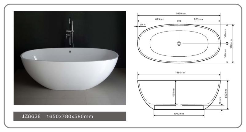 JINGZUN BATH solid surface/stone resin bathtub JZ8628 JINGZUN BATH solid surface/stone resin bathtub JZ8628