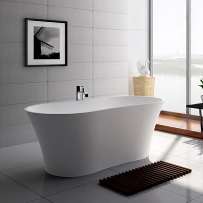 64 Inch Contemporary Solid Surface Soaking Bathtub JZ8601