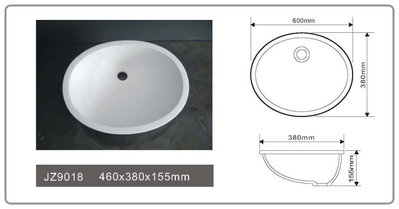 JINGZUN BATH solid surface/stone resin basin/sink JZ9018