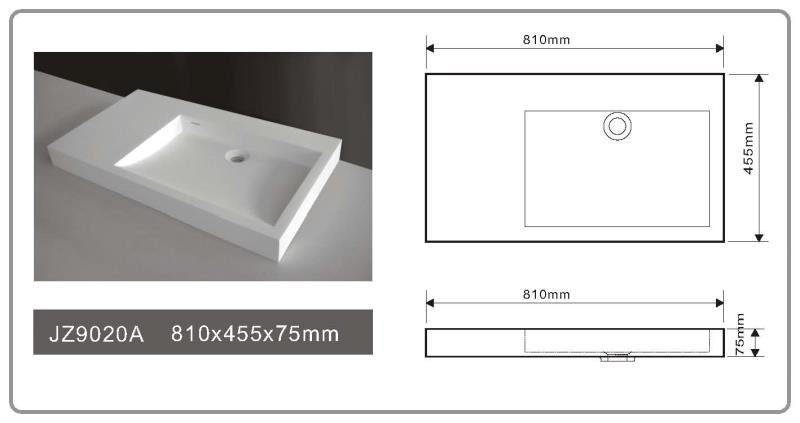 JINGZUN BATH solid surface/stone resin basin/sink JZ9020A
