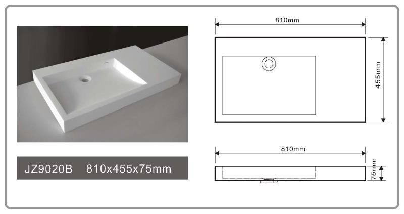 JINGZUN BATH solid surface/stone resin basin/sink JZ9020B