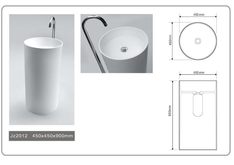 JINGZUN BATH solid surface/stone resin freestanding basin/sink JZ2012