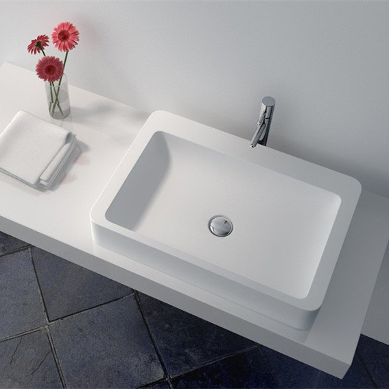 Cast Stone Solid Surface Countertop Wash Basin JZ9025