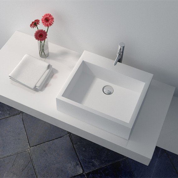 Cast Stone Solid Surface Bathroom Countertop Sink JZ9022