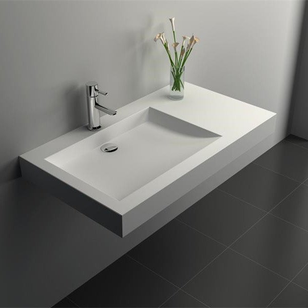 Cast Stone Solid Surface Bathroom Countertop Sink Jz9002 Double