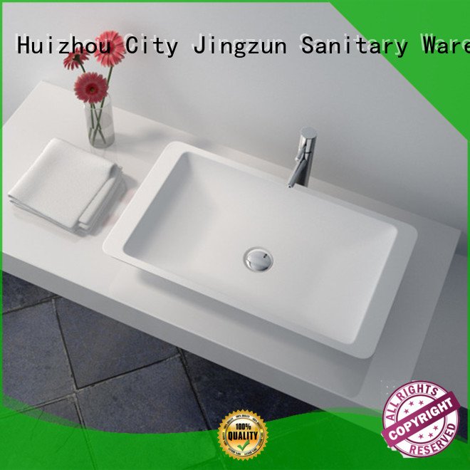 Cast Stone Solid Surface Bathroom Countertop Sink Jz9002 Double