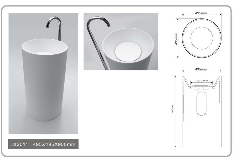 JINGZUN BATH solid surface/stone resin freestanding basin/sink JZ2011 JINGZUN BATH solid surface/stone resin freestanding basin/sink JZ2011