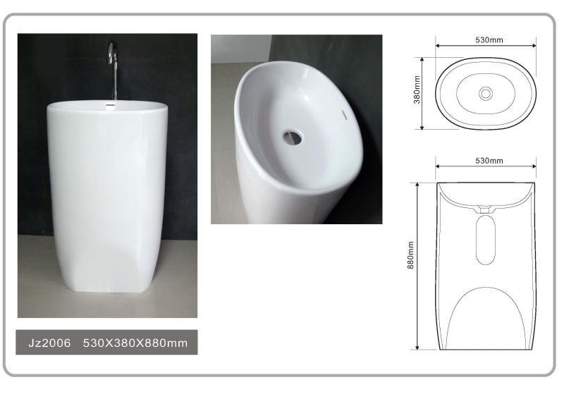 JINGZUN BATH solid surface/stone resin freestanding basin/sink JZ2006 JINGZUN BATH solid surface/stone resin freestanding basin/sink JZ2006