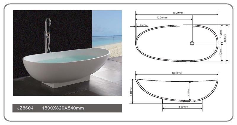 JINGZUN BATH solid surface/stone resin bathtub JZ8604 JINGZUN BATH solid surface/stone resin bathtub JZ8604