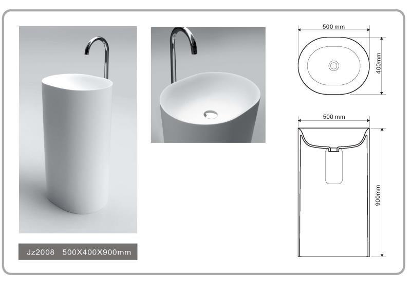 JINGZUN BATH solid surface/stone resin freestanding basin/sink JZ2008 JINGZUN BATH solid surface/stone resin freestanding basin/sink JZ2008